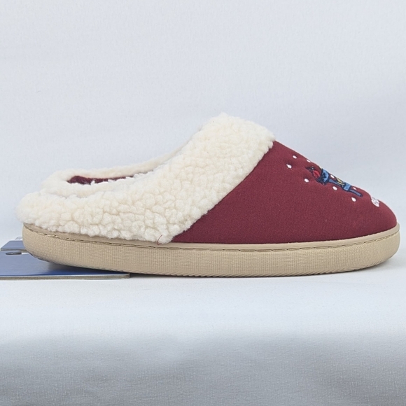 Life Is Good Slippers Winter Snow Bear Cardinal Embroidered Red M (7-8) NWT - Picture 4 of 13